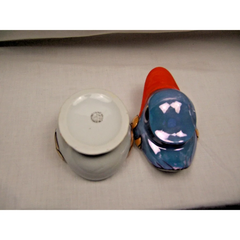 Vintage Takito Japan Lusterware Duck Creamer Sugar Bowl Set Kookaburra Big Mouth
